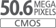 50,6 megapixels CMOS-sensor i APS-C-storlek